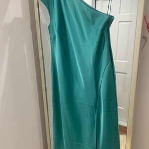 Banana Republic Teal One-Shoulder Midi Dress